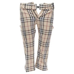 BURBERRY LONDON House Pantalon court à carreaux marron avec ceinture caractéristique GB6 US4 S