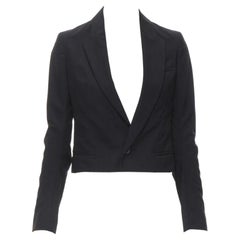 UNDERCOVER 2006 "T", giacca blazer con colletto angolare in lana nera JP1 S