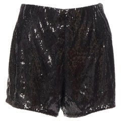 PHILOSOPHY black sequins high waist wide leg relaxed shorts IT38 XS