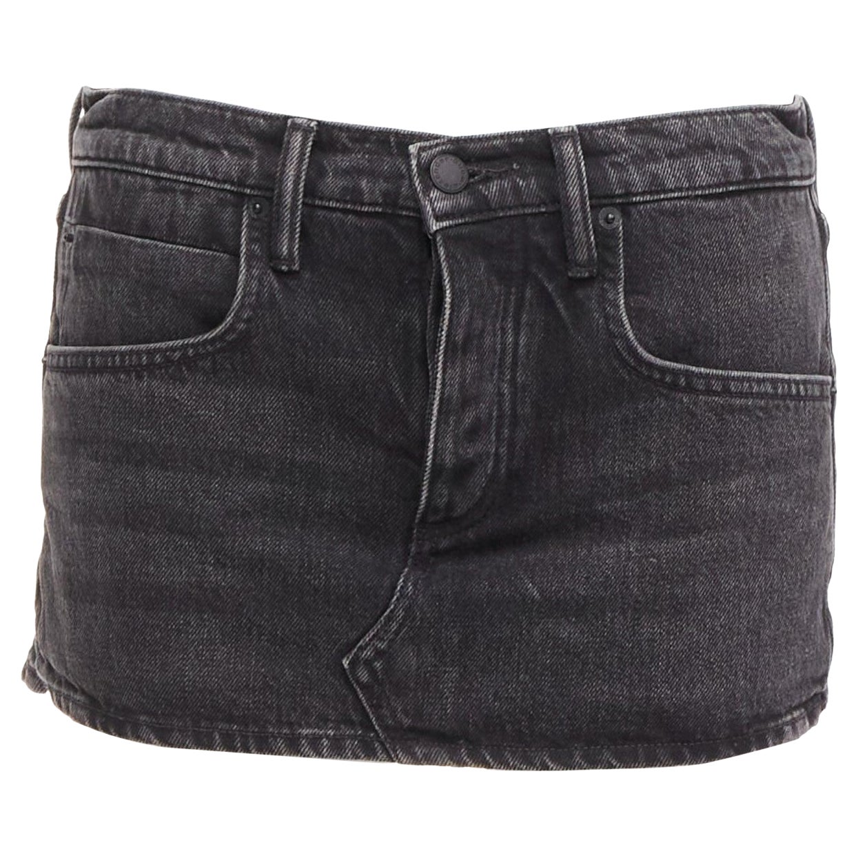 ALEXANDER WANG black washed front skirt back shorts mini skorts 24" For Sale