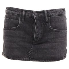Alexander Wang nero lavato gonna anteriore posteriore pantaloncini mini skorts 24"