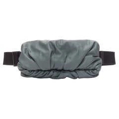 BOTTEGA VENETA The Body pouch grey smooth leather black sport strap waist bag