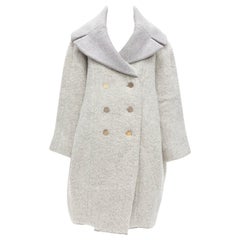 OLD CELINE Phoebe Philo 2013 Abrigo de lana de alpaca gris FR38 M