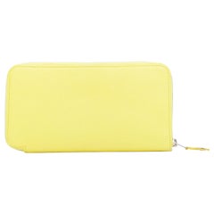 HERMES Azap Jaune Citron yellow epsom leather classique long wallet