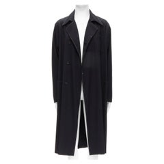 YOHJI YAMAMOTO HOMME Vintage schwarz-weißer drapierter Mantel mit Gürtel M