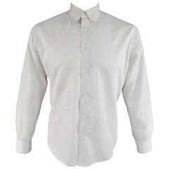 Vintage YOHJI YAMAMOTO Size L White Patchwork Cotton Long Sleeve Shirt