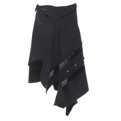 MONSE Runway black cotton deconstructed sideway shirt skirt US4 S