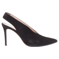 OLD CELINE Phoebe Philo Schwarze Stiletto Heels aus Wildleder mit spitzer Zehe und Slingback EU38,5