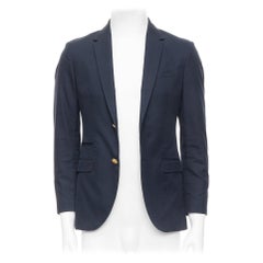 VALENTINO marineblauer Blazer aus Baumwolle mit roter Camoflage und goldenem Knopfleiste IT44 XS