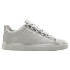 BALENCIAGA DEMNA Arena Pyrite Grey grained leather low sneakers EU45 US12