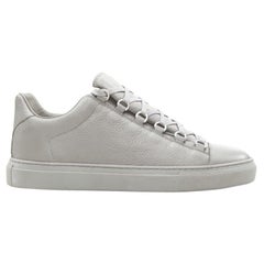 BALENCIAGA DEMNA Arena Pyrite Grey grained leather low sneakers EU44 US11
