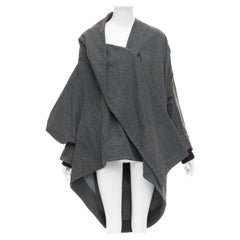 VIVIENNE WESTWOOD Red Label grey wool asymmetric draped coat S