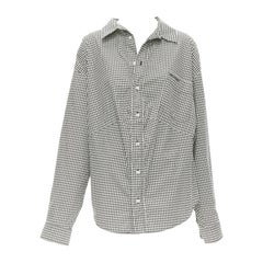 BALENCIAGA 2020 Camicia Swing ricamata con logo pied de poule FR36 XS