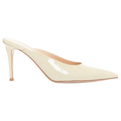 LGIANVITO ROSS Lindsay cream patent leather mule stilettos EU39.5