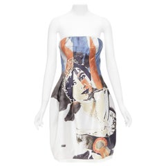 rare ALEXANDER MCQUEEN 2008 God Save The Queen Elizabeth strapless dress IT40 S