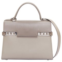 DELVAUX Tempete MM grau silberfarbener Umhängetasche