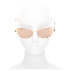 LINDA FARROW Des Voeux LFL855/6 rose gold peach cat eye sunglasses