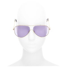 VICTORIA BECKHAM VBS133 C04 purple lens gold trim aviator sunglasses