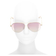 VICTORIA BECKHAM VBS90 C61 rosa Farbverlauf Goldbesatz handgefertigte Pilotenbrille