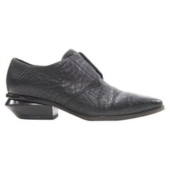 ALEXANDER WANG Ines Brogue en cuir noir Oxford sans dentelle EU37