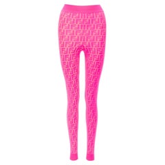 FENDI Nicki Minaj Prints On Runway neon pink FF Zucca legging IT38 XS