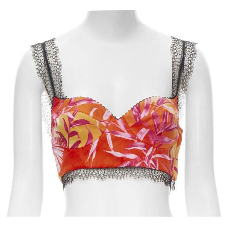 VERSACE 2020 Iconic JLo Jungle print pink tropical bralette IT36 XXS For Sale