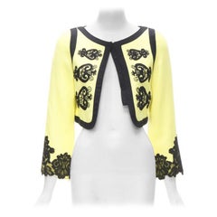 CHRISTIAN LACROIX Vintage yellow black Matador embroidery cropped jacket IT38 XS