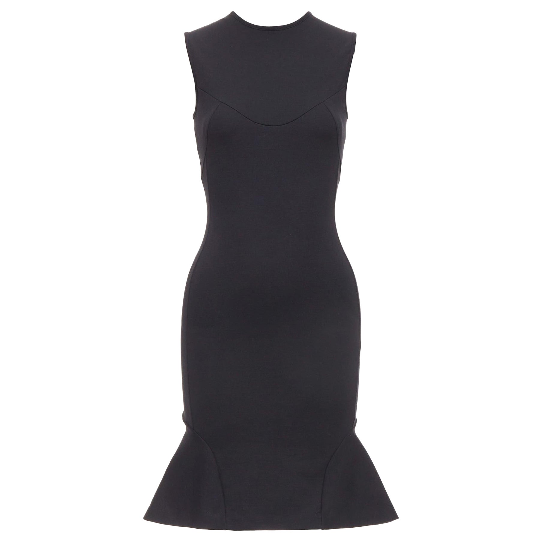 STELLA MCCARTNEY - Robe ajustée à ourlet évasé en coton mélangé noir IT38 XS