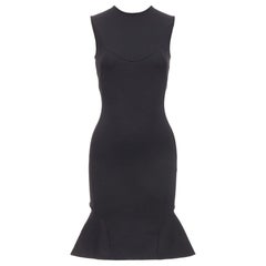STELLA MCCARTNEY Schwarzes Baumwollmischung Kick Flare Saum Tailliertes Kleid IT38 XS