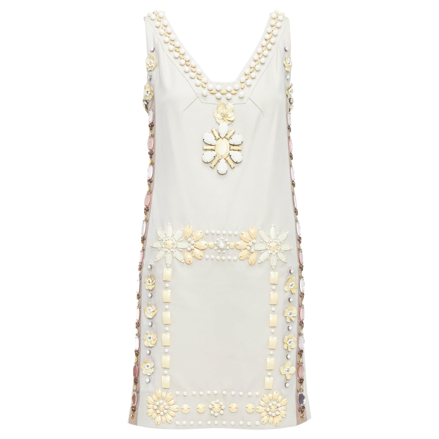 LANVIN BLANCHE abito da sposa a turni beige crema fortemente impreziosito FR36 S in vendita