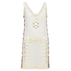 LANVIN BLANCHE beige crema Vestido de novia muy adornado FR36 S
