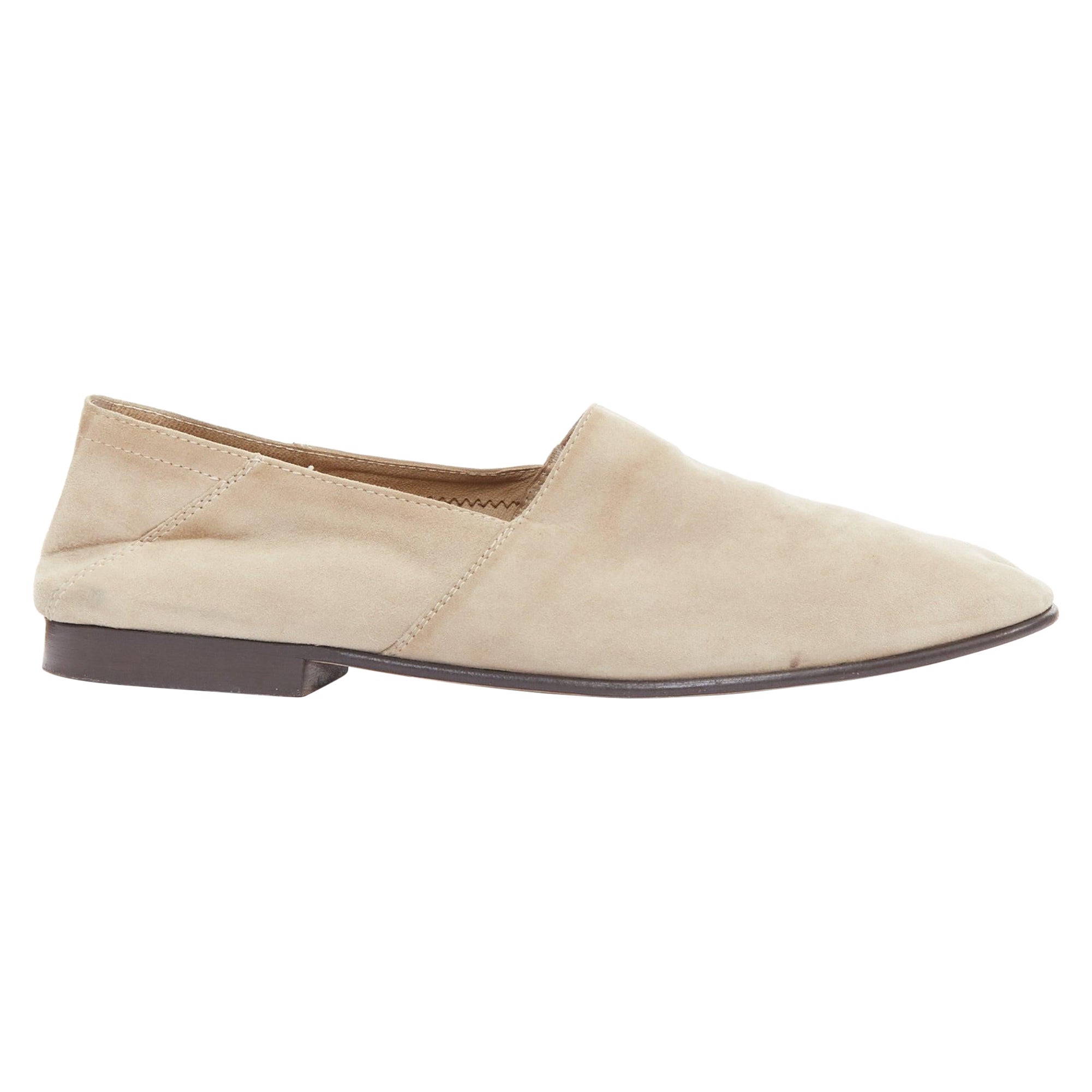 MR HARE scarpe slip on in pelle scamosciata morbida color kaki US8 EU42 in vendita