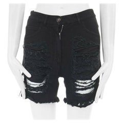 runway MARTIN MARGIELA 2008 black shredded ripped cut off jeans IT40 27"
