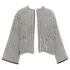 OSCAR DE LA RENTA 2019 Reversible 100% Seide schwarz creme gepolsterter Mantel US2 S