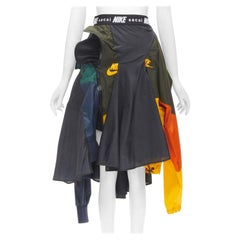 SACAI NIKE coupe-vent déconstruit patchwork jupe drapée XXS