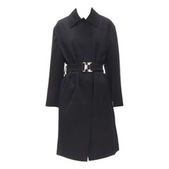 GUCCI TOM FORD 1998 Vintage black wool minimalist oversized belted coat IT38