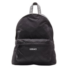VERSACE La Greca Greek Key black 90's logo backpack bag