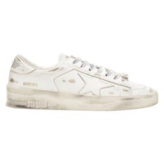 GOLDEN GOOSE GG/AFG Stardan distressed white low top sneaker EU38