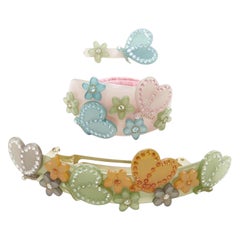 CHIC & MODE Alexandre Zouari crystals floral butterfly barrette hair tie clip X3