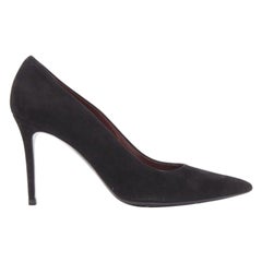 OLD CELINE Phoebe Philo schwarz Wildleder Spitze Krawatte Pigalle Stiletto Pumpe EU38