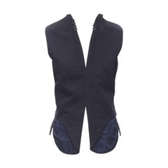 MAISON MARTIN MARGIELA ARTISANAL 2003 Gilet à manches déconstruites marine Runway