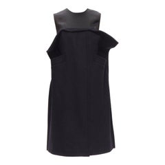 MAISON MARGIELA JOHN GALLIANO 2019 deconstructed navy wool 2D dress IT40 S