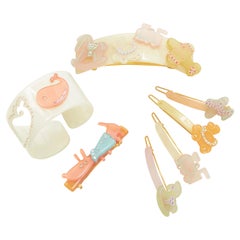 CHIC & MODE Alexandre Zouari crystal horse plane acrylic bangle hair clip X7