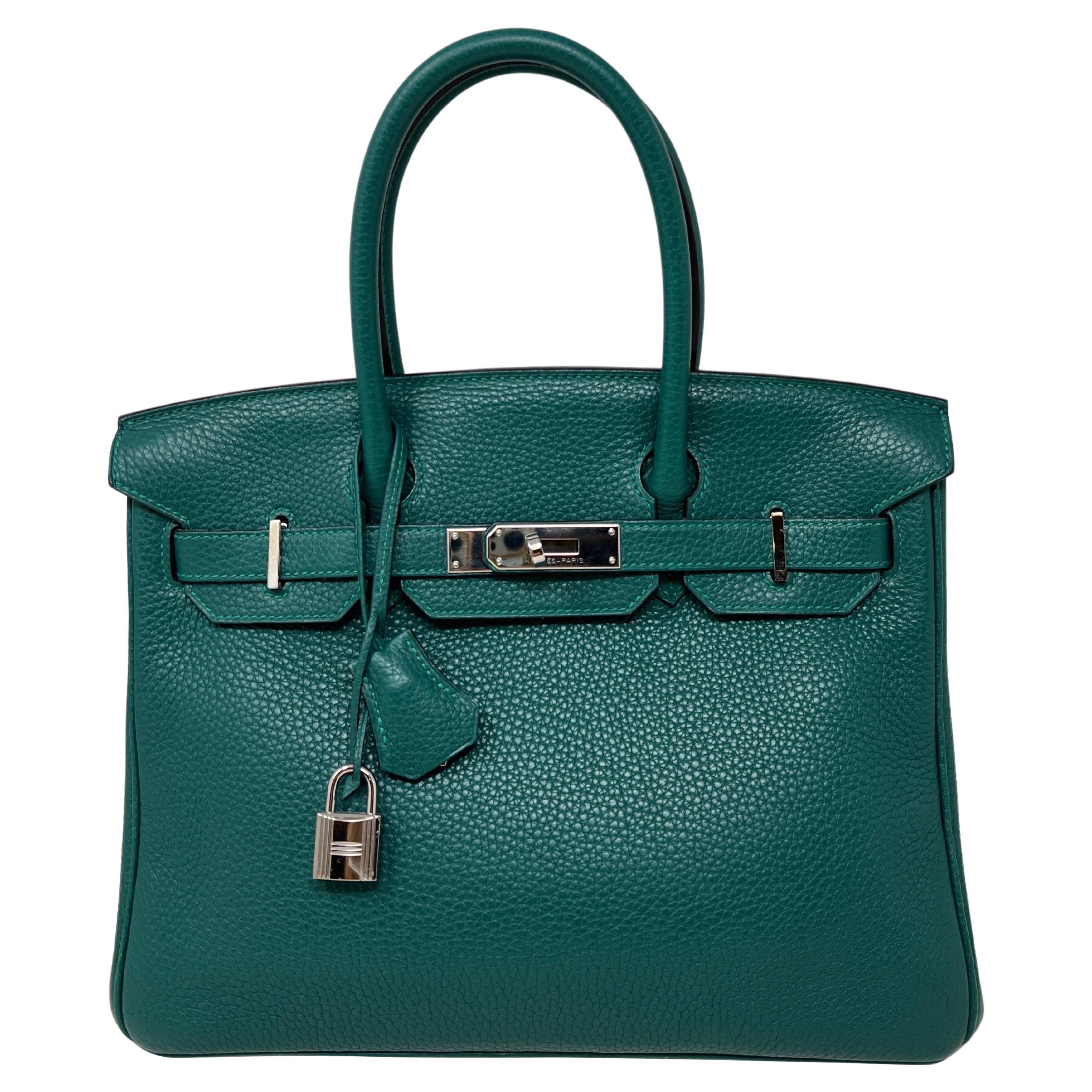 Hermes Malachite Birkin 30 Bag
