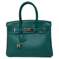 Hermes Malachite Birkin 30 Bag