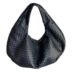 Bottega Veneta Belly Hobo Intrecciato Leather Black Large 52cm