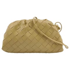 Bottega Veneta Pouch Mini Beige Leather