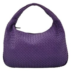 Bolso Bottega Veneta Hobo mediano de piel Intrecciato morado
