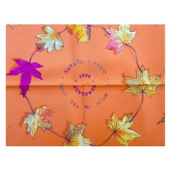 Rare Hermes Scarf Special Edition A Walk in the Park Special Edition Bordeaux