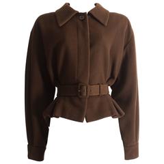 Christian Dior Haute Couture brown cashmere wool jacket, AW 1988 9